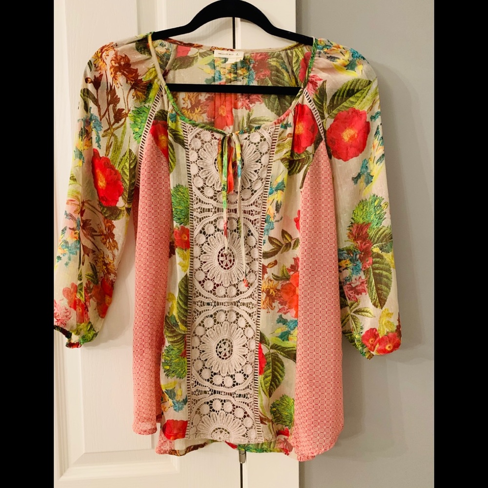 Anthropologie floral blouse
